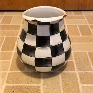 Makenzie childs black and white check med pitcher